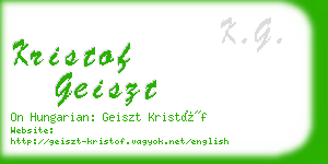 kristof geiszt business card